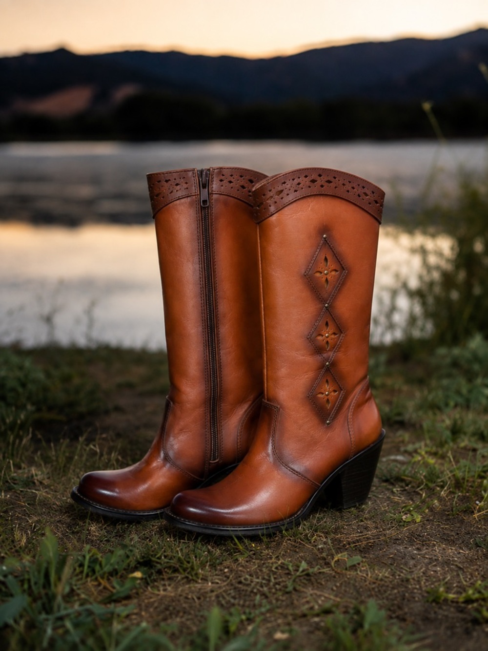 Western High-Top Cowboy Boots – Los Altos Albania Inspired Sz 7